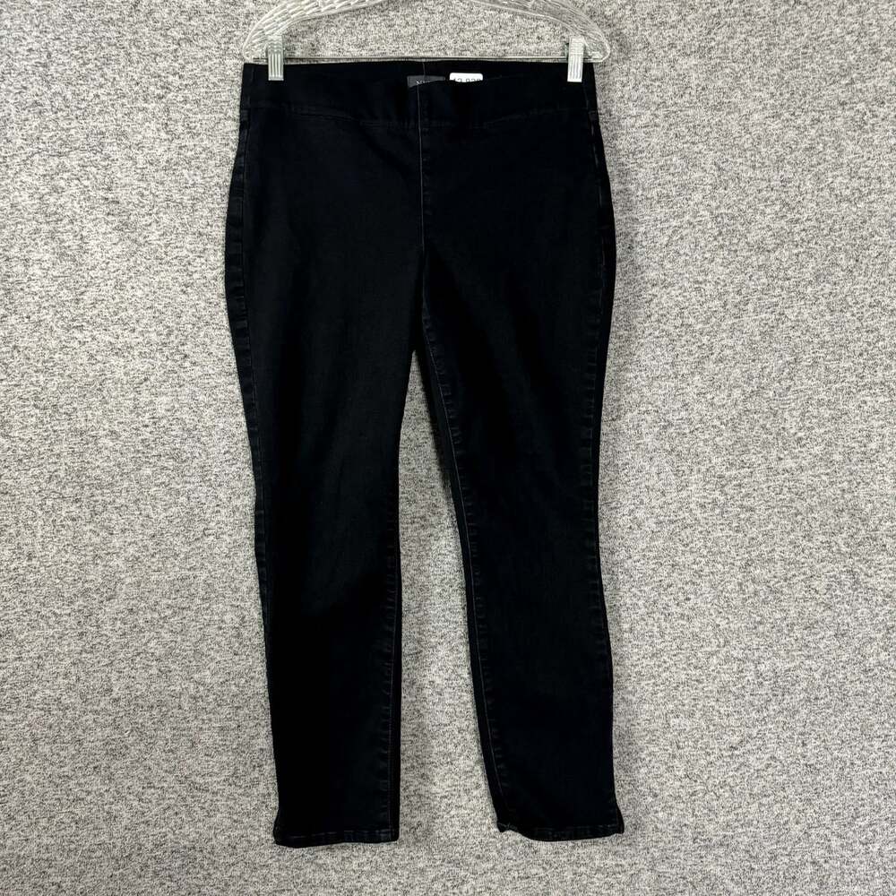 NYDJ Women's Size 8 Black Denim Pull On Skinny Stretch Pants